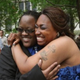 Shanelle Moffett and Tenisha Watkins at their civil union ceremony in Chicago in June
Scott Olson/Getty Images